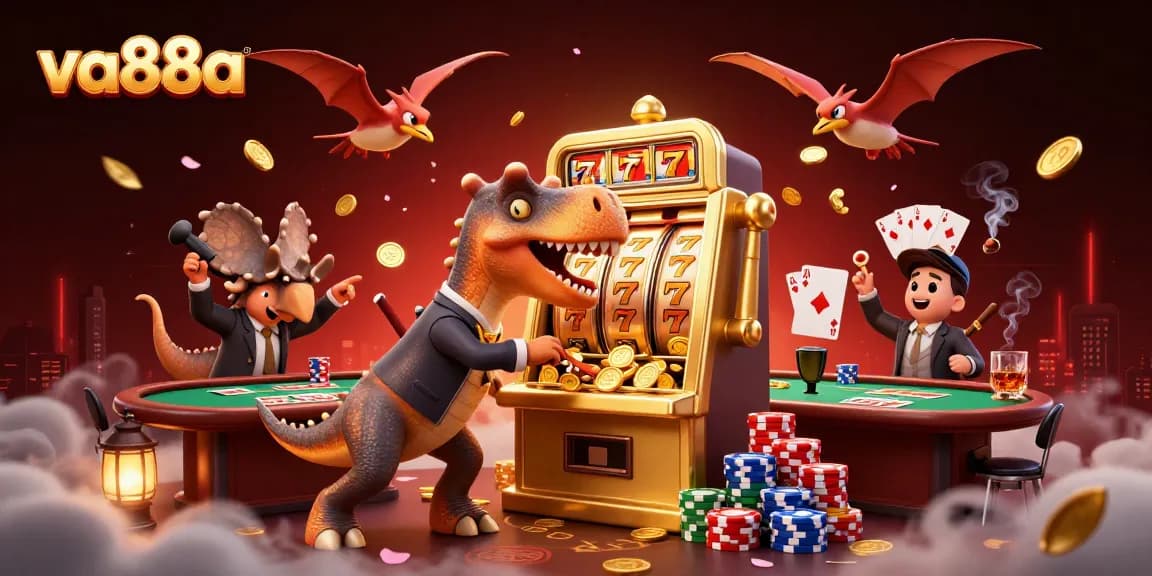 va88a captures thrilling moments in a vibrant casino scene with jackpot excitement and dynamic elements.
