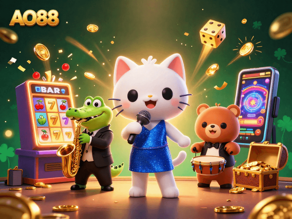 Experience thrilling gameplay at AO88 with exciting slot machines, vibrant characters, and jackpots.