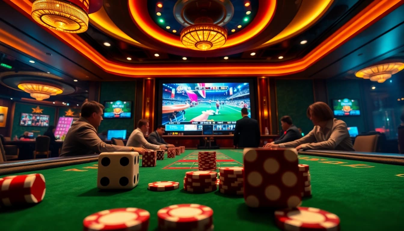 Live đá gà trực tiếp action engaging players in a glamorous casino setting
