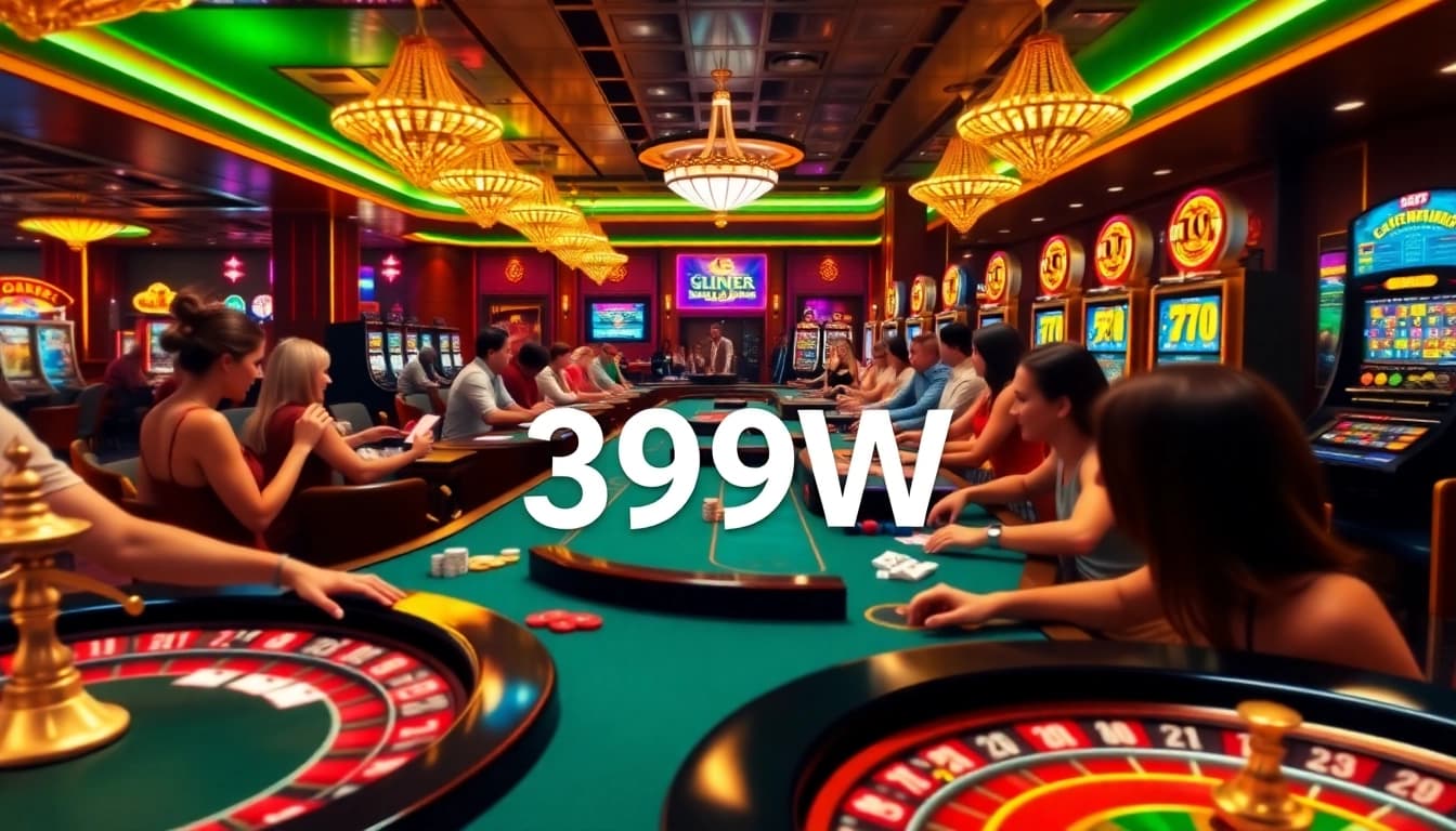 Experience the thrill of 399W with players enjoying exciting roulette and slot games.
