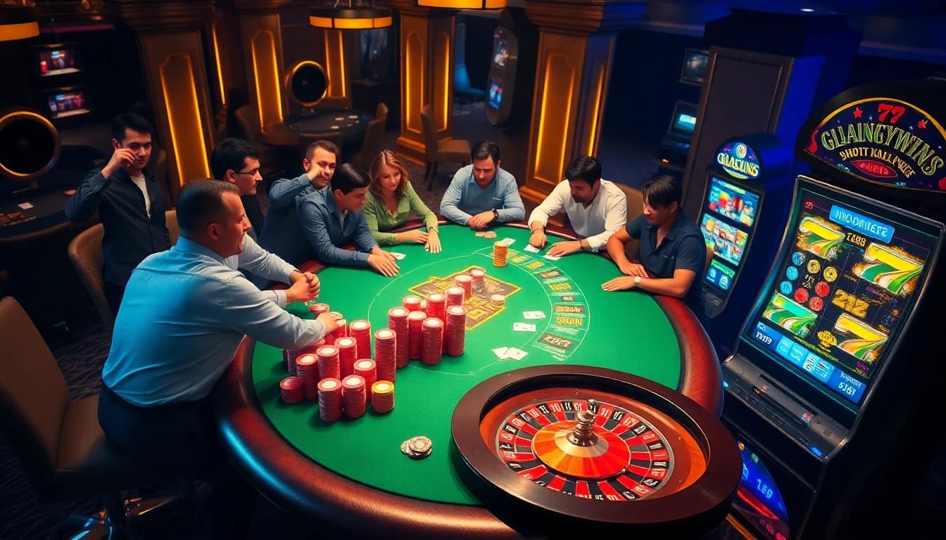 Players enjoying a high-stakes poker game at tg88 casino.