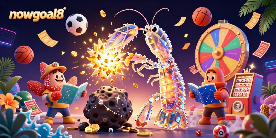 nowgoal8 showcases an exciting sports betting scene with vibrant visual effects and dynamic characters.