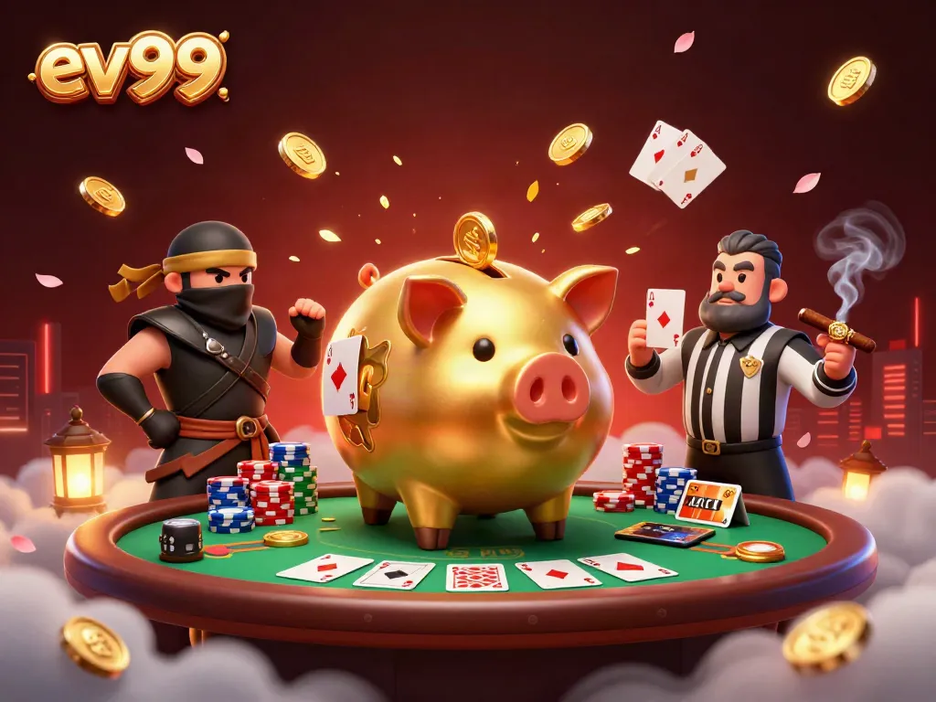 Experience thrilling action at ev99 with a unique sumo wrestler character, coins flying everywhere during the game.
