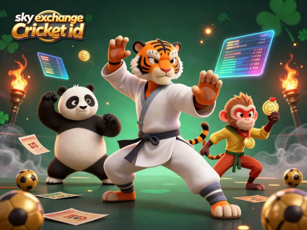 Engage in exciting cricket betting with sky exchange Cricket id, featuring dynamic 3D characters.