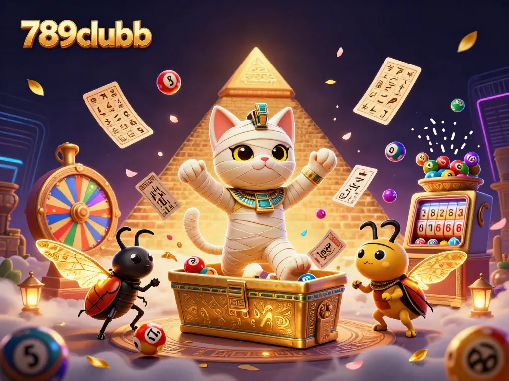 Join the excitement of 789clubb in this vibrant casino scene with dynamic lottery and gaming elements.