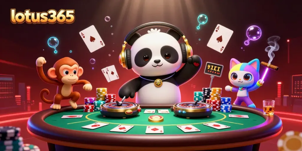 Experience thrilling gameplay at lotus365 with vibrant casino elements and fun characters in action.