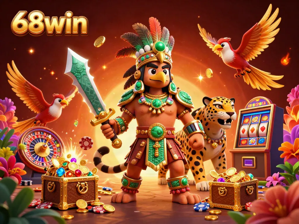 Experience thrilling gameplay with 68win's vibrant casino adventure in an ultra-detailed scene.