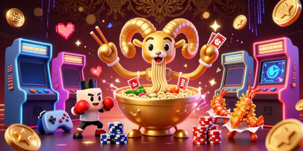 Experience the vibrant action of fe bet with a dynamic 3D casino illustration showcasing gaming scenes and characters.