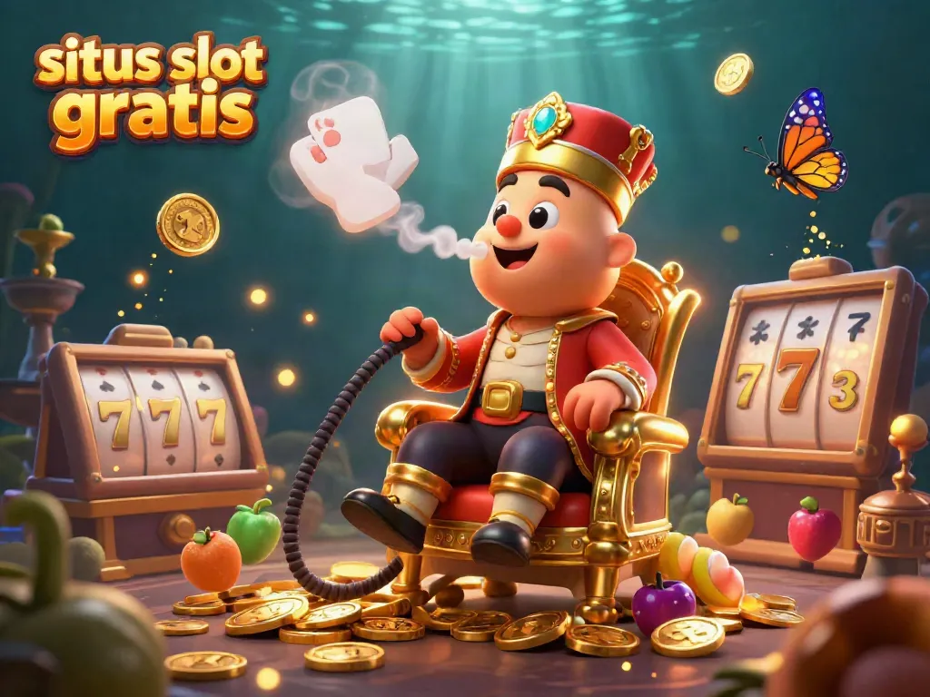 Experience situs slot gratis excitement with a vibrant 3D illustration of a caterpillar in a casino scene.