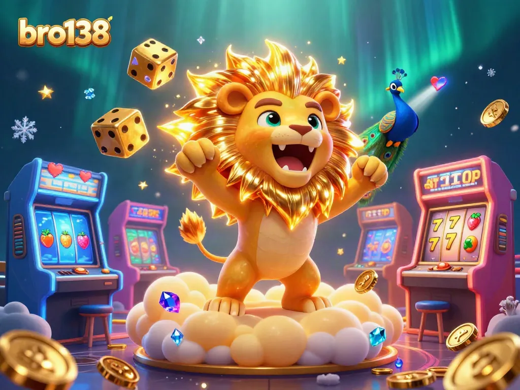 Win exciting jackpots with bro138 in this vibrant casino gaming scene featuring dynamic elements.