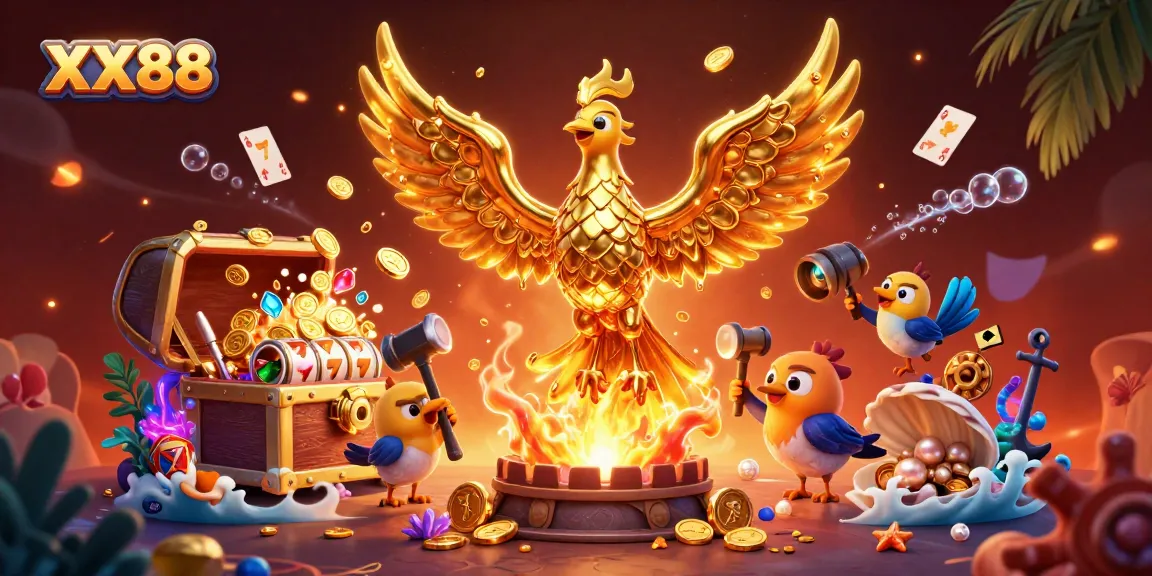Experience thrilling wins with XX88 slot games featuring a molten phoenix and golden treasures.