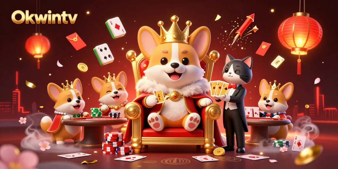 Experience exciting action with okwintv's dynamic poker scene, featuring vibrant characters and rich casino elements.