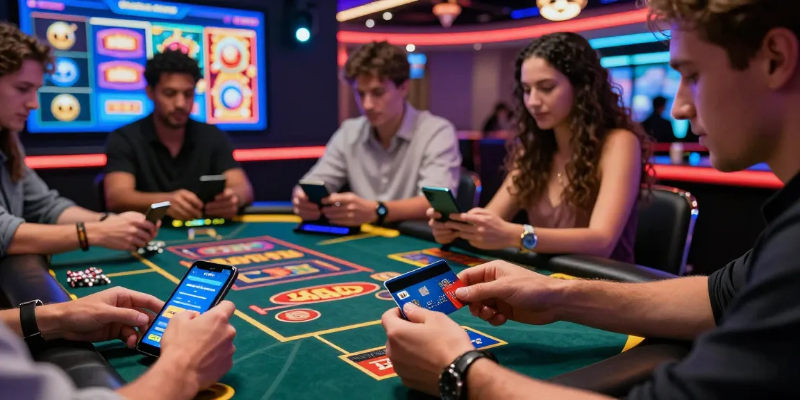 Players experiencing online casino games at https://troyuk.co.uk with Visa credit cards, vibrant ambiance, and engaging graphics.