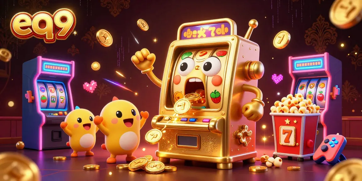 Winning at eq9's online casino, where sentient slot machines cheer amidst the excitement.