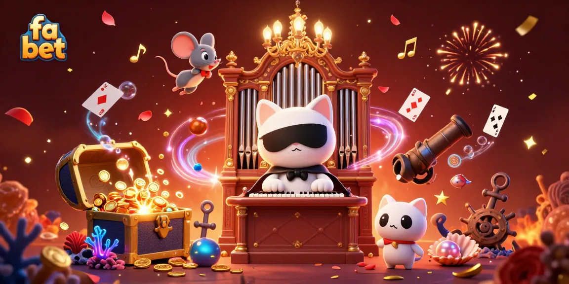 Engage with the fa bet universe featuring lively characters and casino-themed elements in a vibrant 3D illustration.