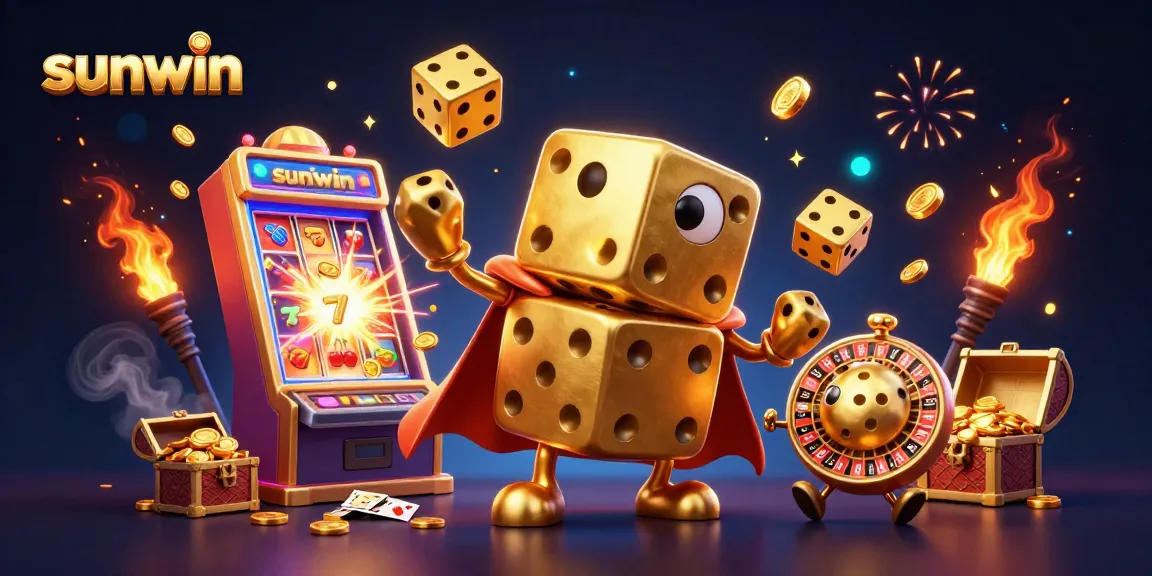 Experience thrilling gameplay at sunwin with vibrant golden dice and explosive jackpots.