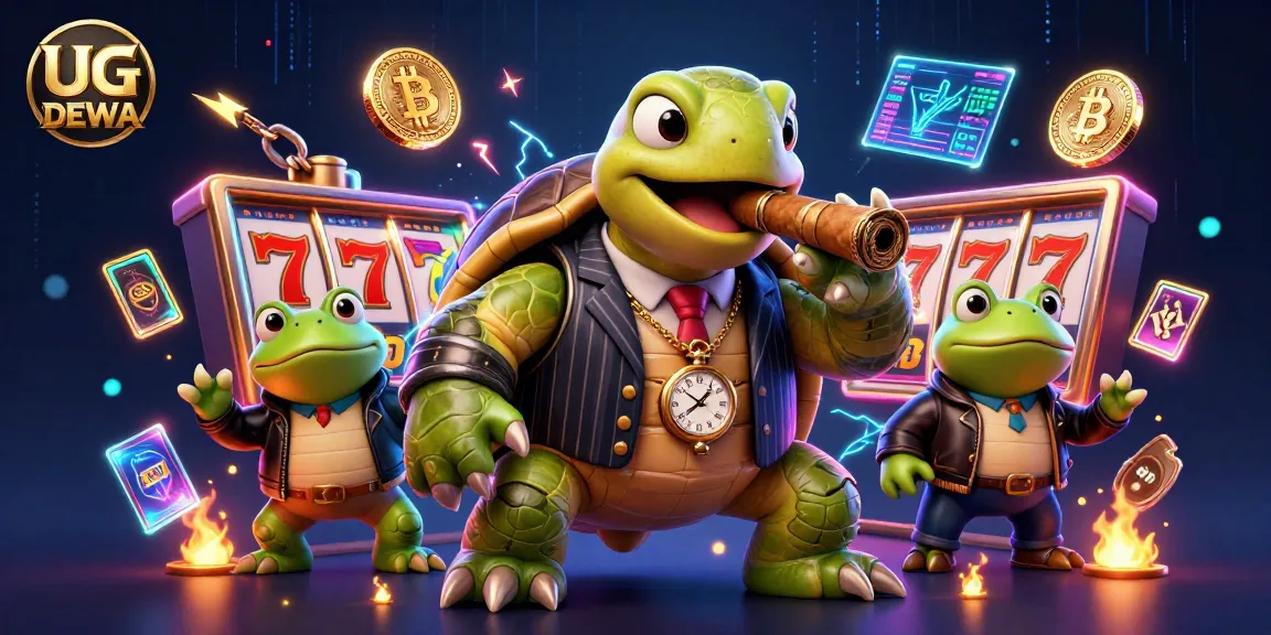Spin to win with UG DEWA: vibrant casino scene showcasing slot games, money, and characters!