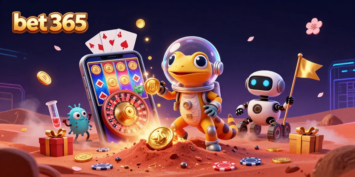 Engage in thrilling gameplay at bet 365 with alien characters discovering a vibrant casino.
