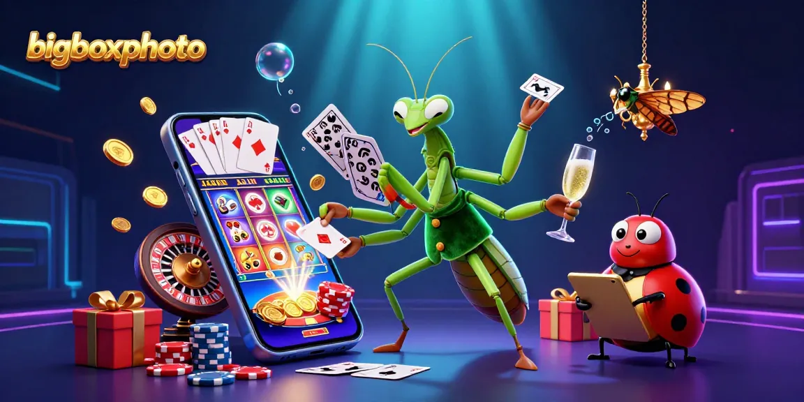 bigboxphoto enhances gaming excitement with cartoonish casino characters and vibrant slot game elements.