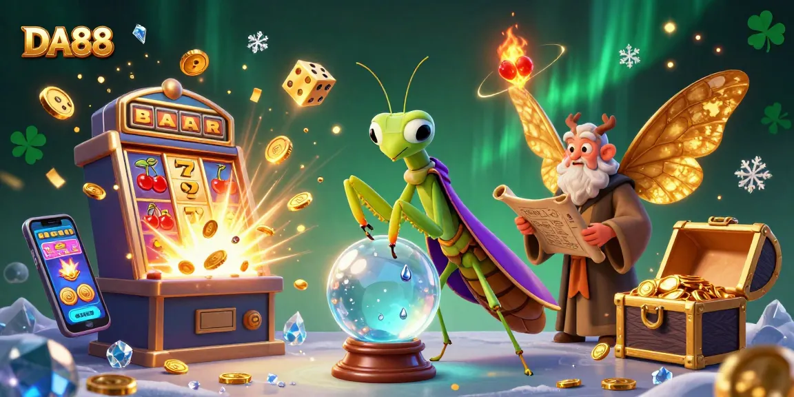 Engage in DA88's vibrant casino magic with a 3D illustration packed with adventures and jackpots.