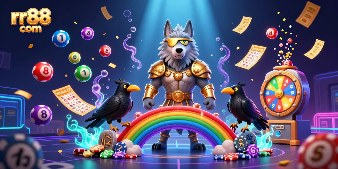 Engage in exciting gameplay at rr88 com with vibrant lottery balls, dynamic casino characters, and thrilling elements.