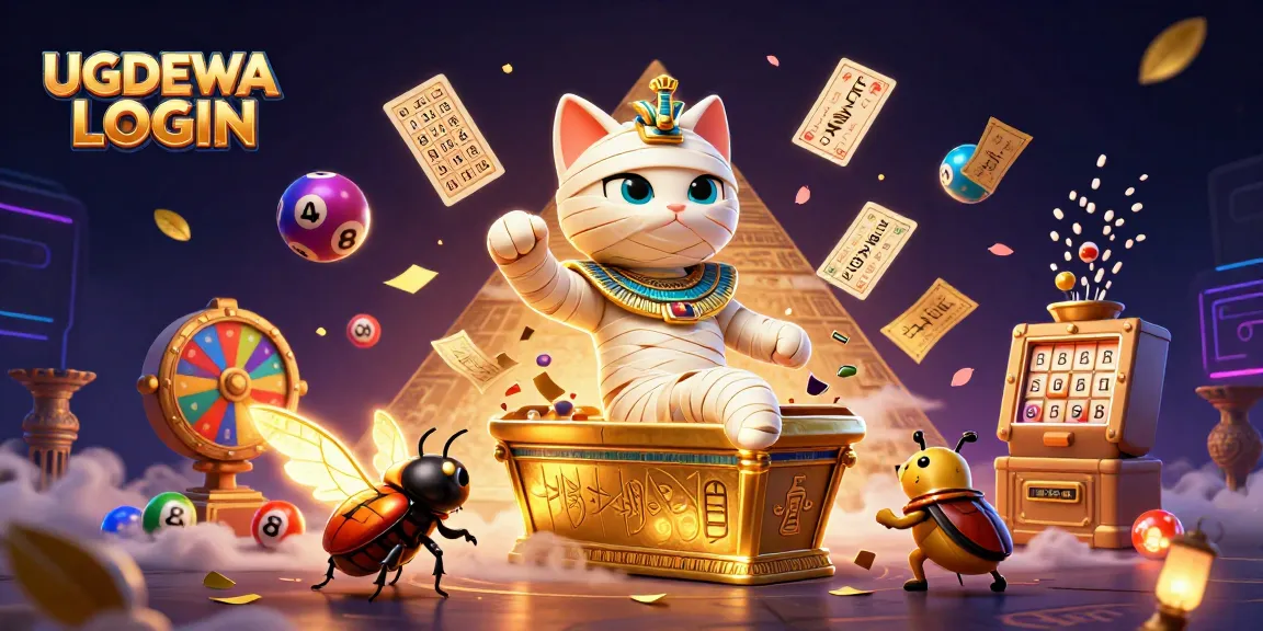 Play exciting games at UGDEWA LOGIN with vibrant lottery balls and dynamic casino elements.