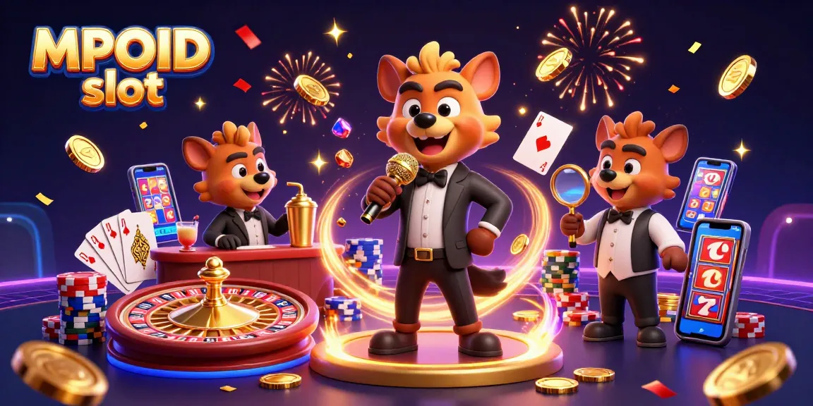 MPOID slot reveals excitement with hyenas entertaining in a vibrant casino setting filled with jackpots and treasures.