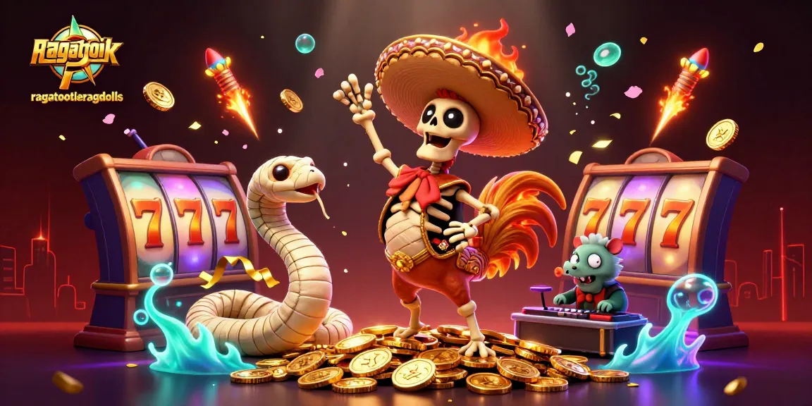 Experience thrilling wins with ragatootieragdolls in this vibrant casino-themed 3D digital illustration.