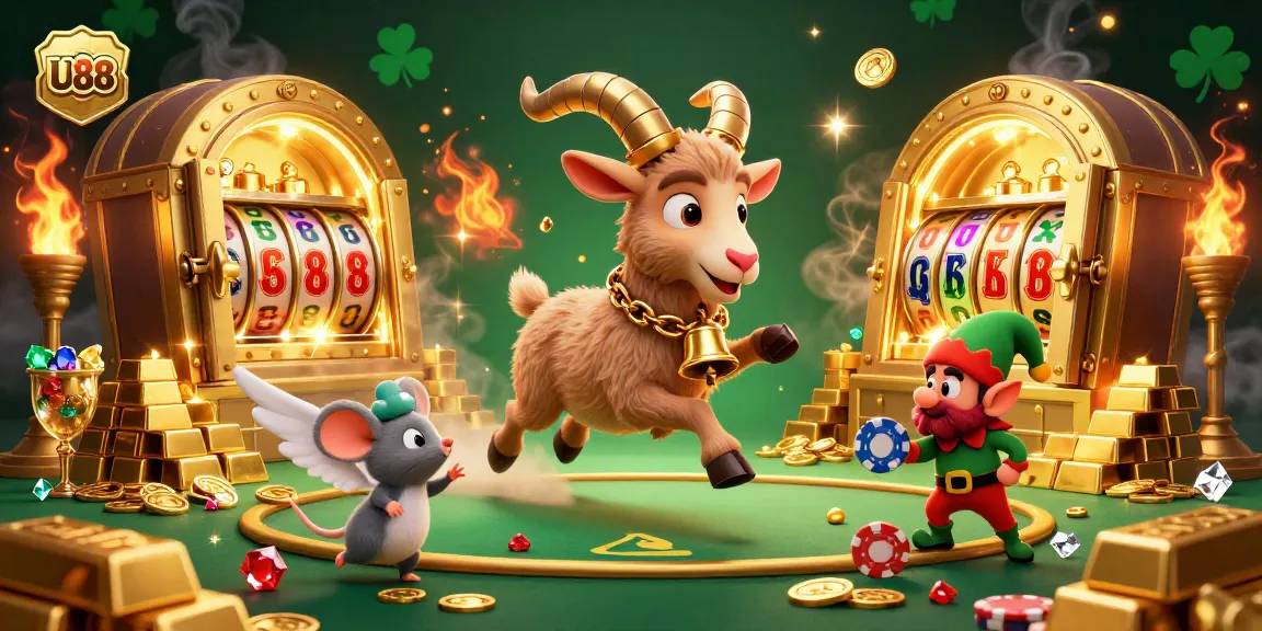 Experience thrilling action at U88 with Krampus overseeing festive casino chaos amid sparkling treasures.