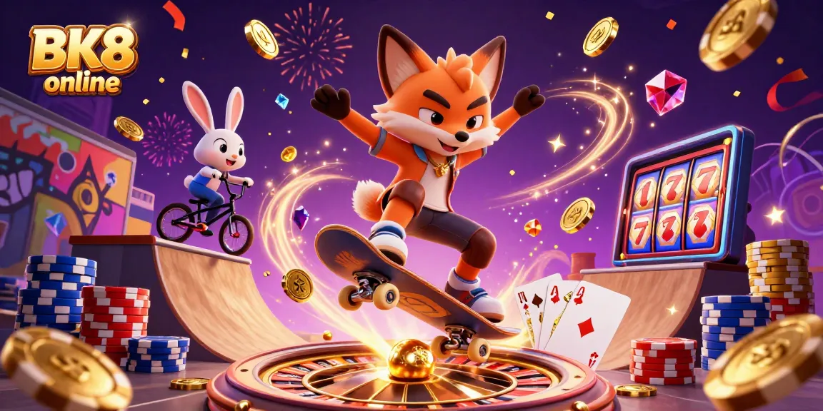 Experience immersive BK8 online gaming with dynamic casino elements and vibrant characters.