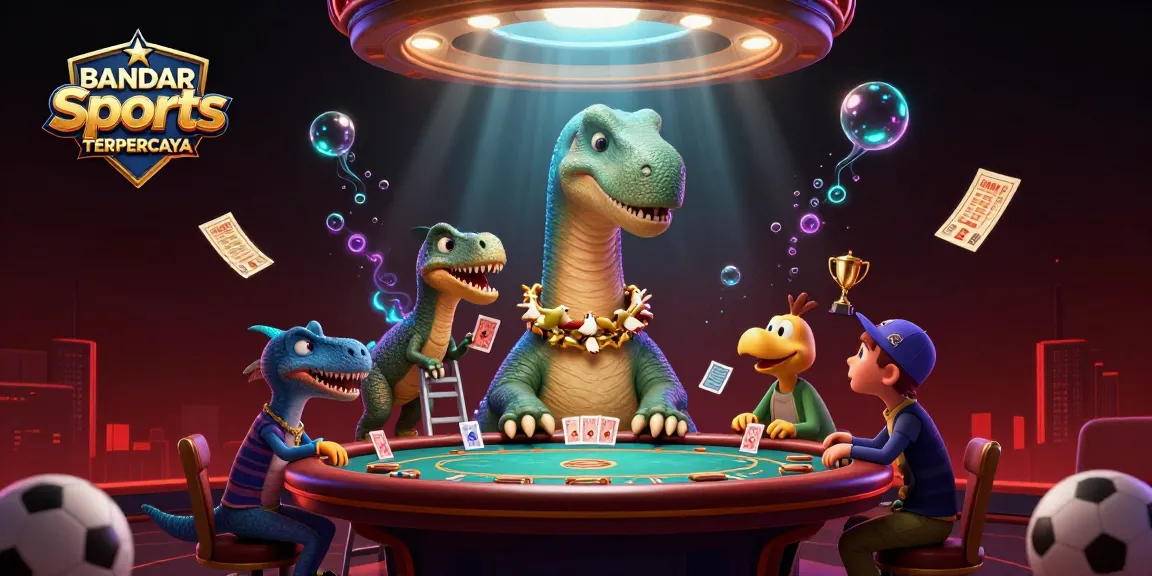 BANDAR Sports TERPERCAYA showcasing vibrant sports betting elements in an engaging casino scene