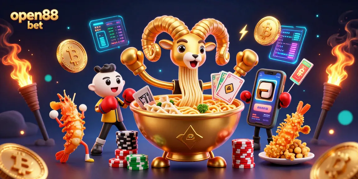 Engage in thrilling gameplay at open88 bet with vibrant casino-themed 3D characters and game elements.