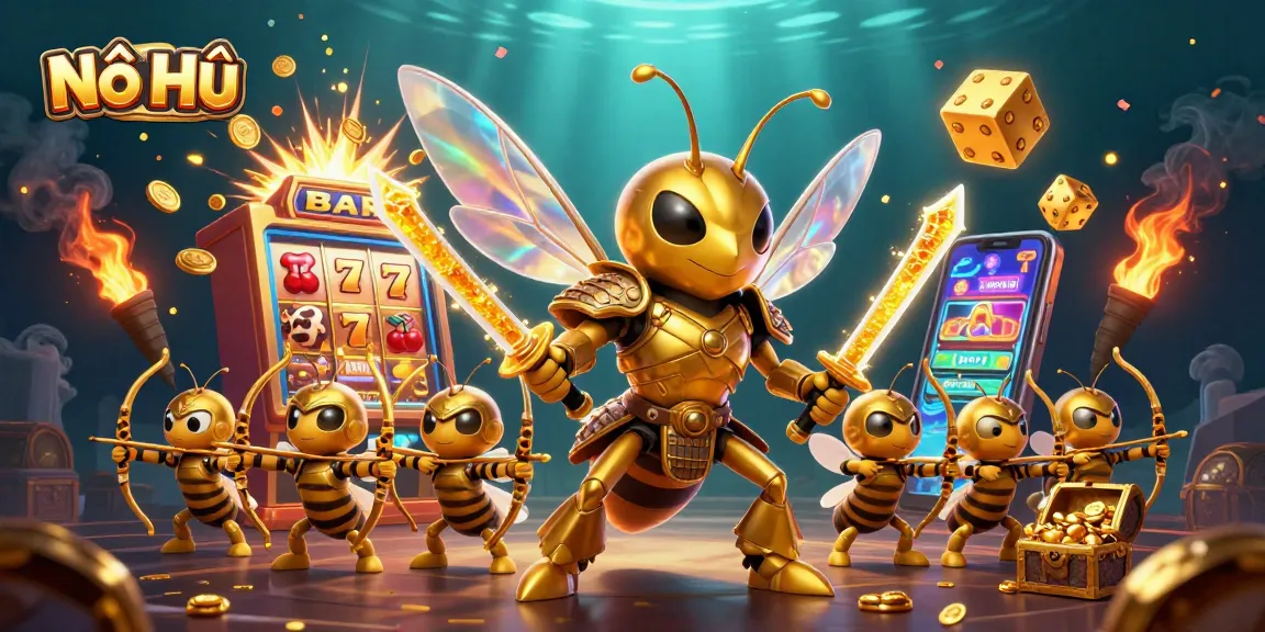 Experience Nổ Hũ with a vibrant 3D illustration showcasing an engaging jackpot scene filled with excitement.