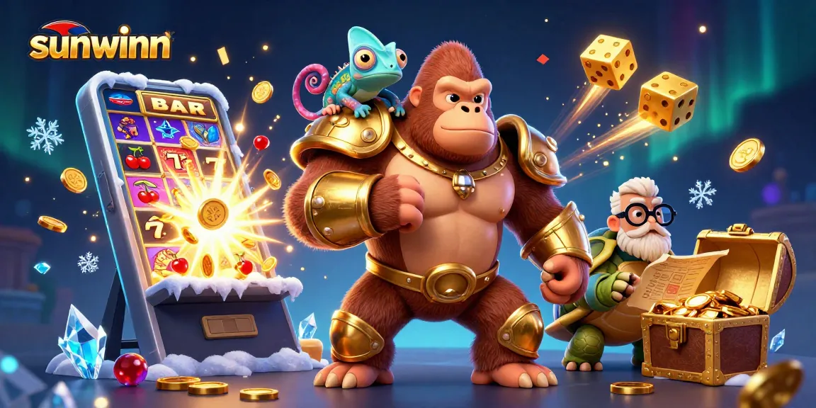 sunwinn brings thrilling action with a powerful gorilla king and vibrant casino elements