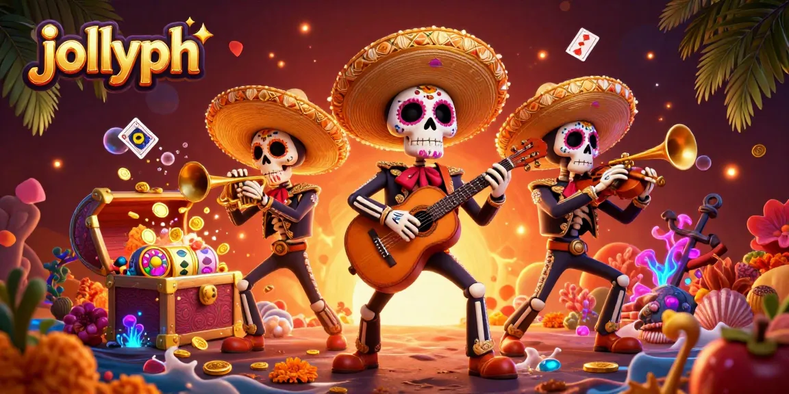 Experience thrilling gaming with jollyph, featuring a vibrant mariachi band and dynamic casino elements.