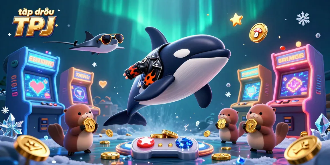 Engage with thrilling gaming fun through the vibrant illustration showcasing tập đoàn TPJ's multimedia casino environment.