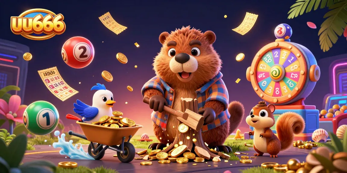Win big with uu666 as cartoon characters celebrate a jackpot in a colorful casino scene.