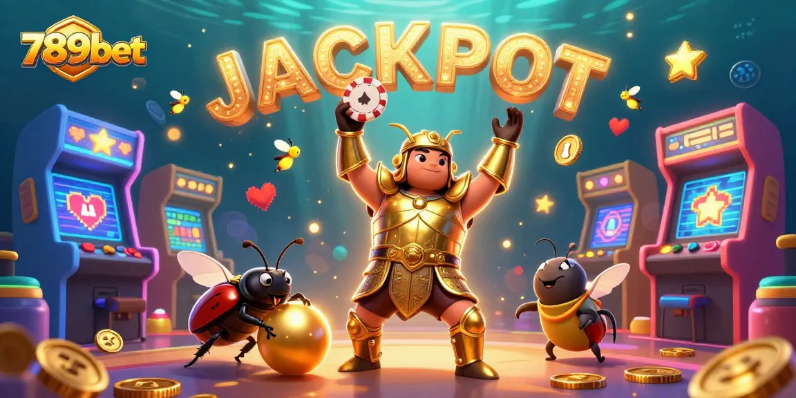 Experience winning moments with 789bet as a heroic beetle lifts a poker chip in celebration.